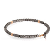 MANO|J Bracciale con cubi in titanio e oro rosso MINBRT3RGCUP